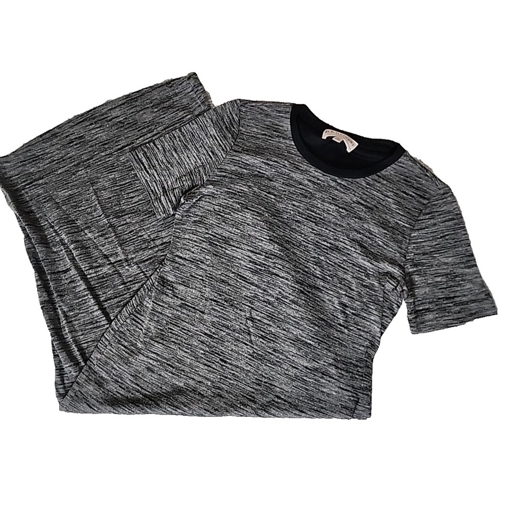 Philosophy by Republic Bodycon Midi Dress Heathered Gray Black Crew Neck S